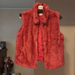 Faux fur pink vest pleasant pheasant size m